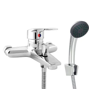 Смеситель для ванны шаровой, шток. дивертор, кор. излив, Славен СЛ-ОД-Ц30